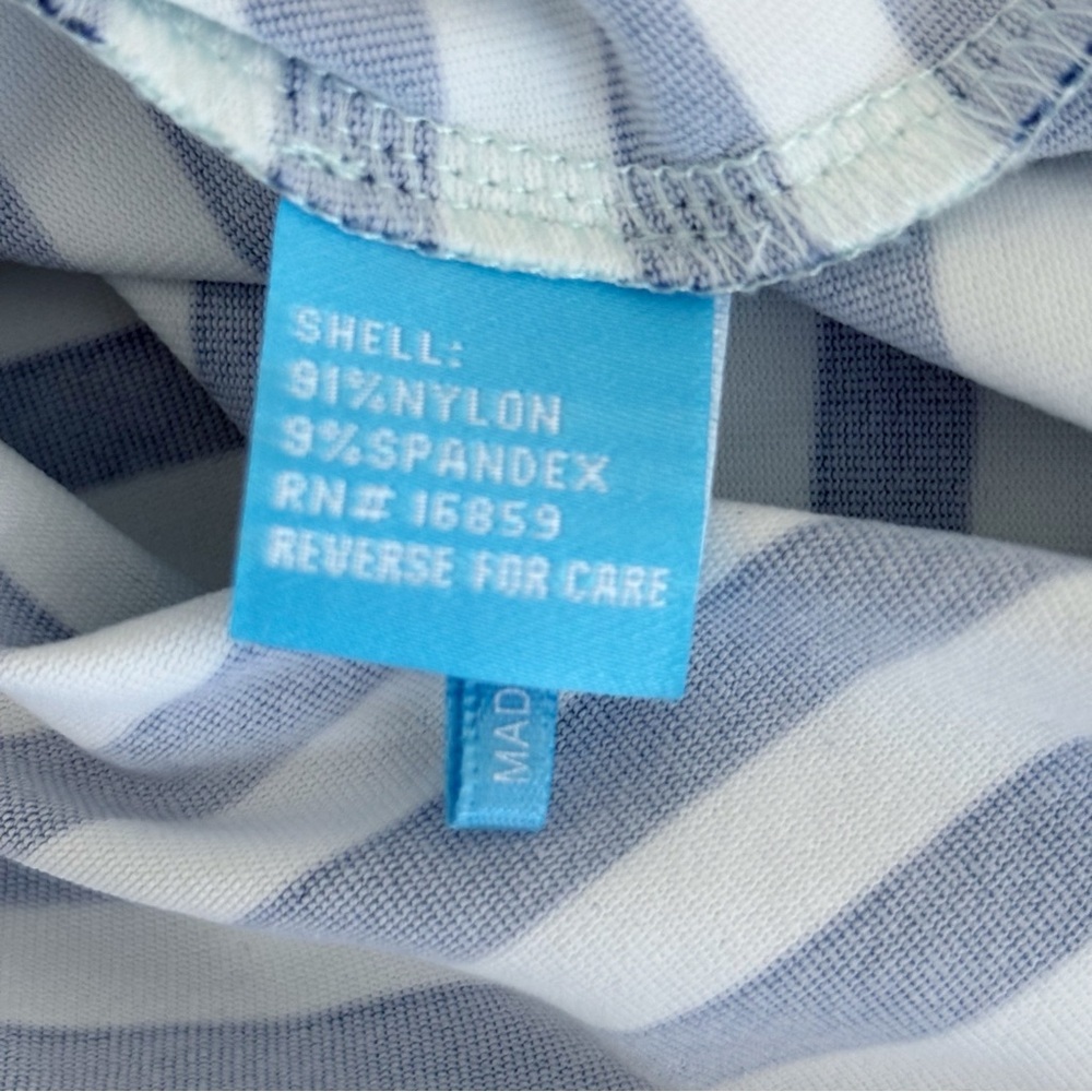 J. McLaughlin Wavesong Striped Button Accent Top Large - Picture 6 of 7